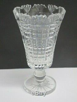Waterford CUT GLASS signed vase footed old cut in Ireland