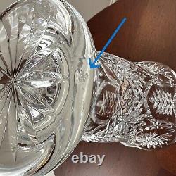 Waterford Crystal 14 Cut Vase Huge Heavy Footed Statement Decor Scalloped Edge