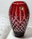 Waterford Crystal Araglin 9 Vase Ruby Red Cut To Clear