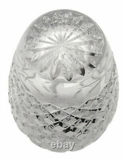 Waterford Crystal Araglin 9 in Floral Vase Criss Cross Vertical Cuts