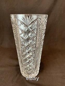 Waterford Crystal Clare 12 Large Flower Vase Intricate Cuts Ireland