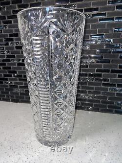Waterford Crystal Clare Cut Pineapple & Diamond Skyshell Vase 12 Signed