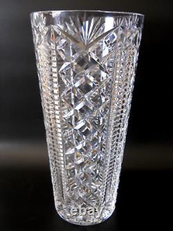 Waterford Crystal Clare Cut Pineapple & Diamond Skyshell Vase 12 Signed Mint