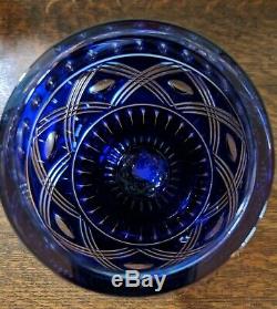 Waterford Crystal Cobalt Blue Cased Cut to Clear 8 Vase NIB