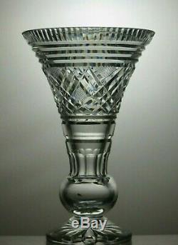 Waterford Crystal Cut Glass Footed Vase 7 7/8 Tall
