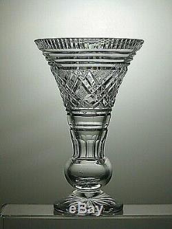 Waterford Crystal Cut Glass Footed Vase 7 7/8 Tall