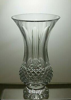 Waterford Crystal Cut Glass Vase Signed 9 Tall