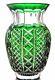 Waterford Crystal Emerald Green Cut To Clear Fleurology Molly 12 Bouquet Vase