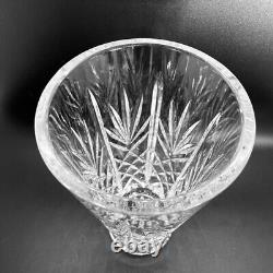 Waterford Crystal Footed Vase 8 Fans and Cross Square Cuts Ireland Heavy Marked