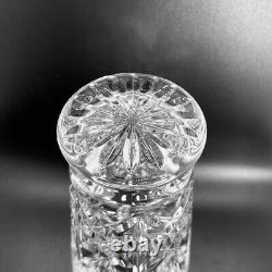 Waterford Crystal Footed Vase 8 Fans and Cross Square Cuts Ireland Heavy Marked