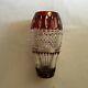 Waterford Crystal Irish Lace 11 Vase Ruby Red Cut To Clear