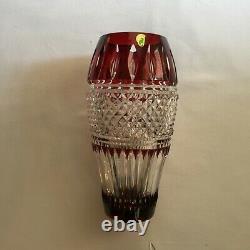 Waterford Crystal Irish Lace 11 Vase Ruby Red Cut to Clear