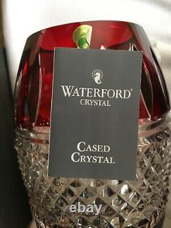 Waterford Crystal Irish Lace 11 Vase Ruby Red Cut to Clear