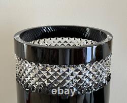 Waterford Crystal John Rocha Black 12 Tall Cut Cased Crystal Vase