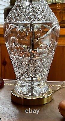 Waterford Crystal Lamps Cut Crisscross Bands Thumbprint With Finial/ No Shade