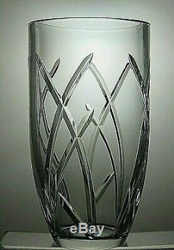 Waterford Crystal Large Heavy Cut Glass Vase 10 Tall