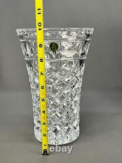 Waterford Crystal Leonora 10 Vase with Cut Glass Diamond Pattern in Box Mint