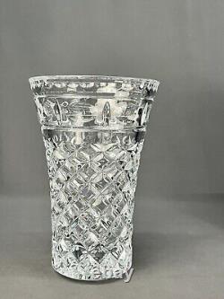 Waterford Crystal Leonora 10 Vase with Cut Glass Diamond Pattern in Box Mint