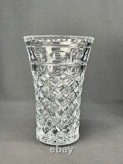 Waterford Crystal Leonora 10 Vase with Cut Glass Diamond Pattern in Box Mint