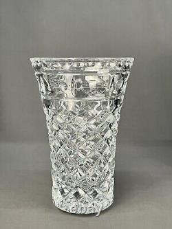 Waterford Crystal Leonora 10 Vase with Cut Glass Diamond Pattern in Box Mint