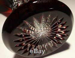 Waterford Crystal Lismore Diamond 8 Vase Ruby Red Cut To Clear