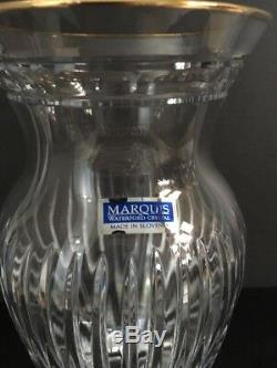 Waterford Crystal Marquis Hanover Gold 8 Vase In Box With Labels Intricate Cuts