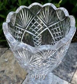 Waterford Crystal Master Cutter Footed Pedestal Centerpiece Vase Large 13