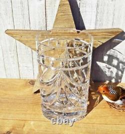 Waterford Crystal Overture Vase Vintage 10 Oval Swag Wedge Cuts Flower Signed