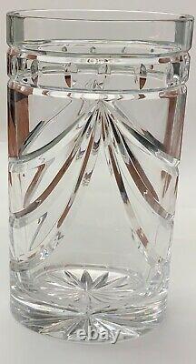 Waterford Crystal Overture Vase Vintage 10 Oval Swag Wedge Cuts Flower Signed