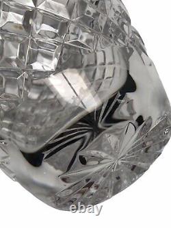 Waterford Crystal Vase Araglin 9 in Floral Criss Cross Vertical Cuts
