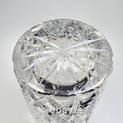 Waterford Crystal Vase Clare 10in Flared Hand Blown Fan Criss Cross Cuts