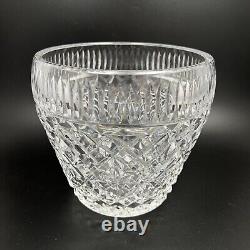 Waterford Crystal Vase Criss Cross Vertical Star Cuts Signed 7in
