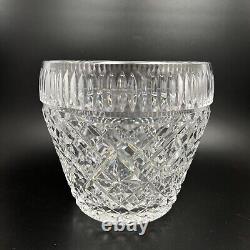 Waterford Crystal Vase Criss Cross Vertical Star Cuts Signed 7in