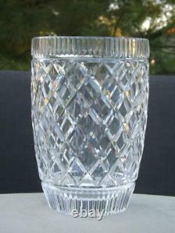 Waterford Crystal Vase Diamond Cut Cylinder 8 Tall