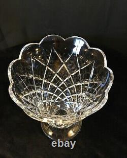 Waterford Crystal vase 10 tall hand cut scalloped rim very heavy stunning