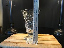 Waterford Crystal vase 10 tall hand cut scalloped rim very heavy stunning