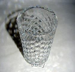Waterford Cut Crystal Alana Footed Cylindrical Flower Vase Ireland signed 6