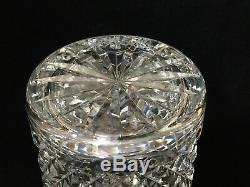 Waterford Cut Crystal Ireland Art Glass Master Cutting Vase, 10 Tall x 7 1/4 D