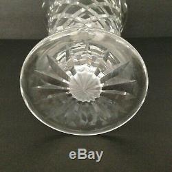 Waterford Diamond Cut Crystal Scalloped Footed 10 Tall Flower Vase Vintage