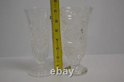 Waterford Georgian Strawberry Cut Crystal Vase Castle Top and Nexus Signed 7