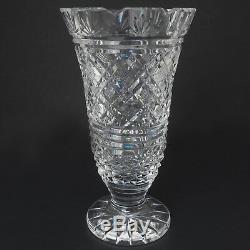Waterford Georgian Strawberry Cut Crystal Vase, Vintage, Signed, FINE & RARE