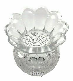 Waterford Giftware 2nd Cut Crystal Glass Scalloped Rim Vase 8 7/8