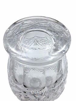 Waterford Giftware 2nd Cut Crystal Glass Scalloped Rim Vase 8 7/8
