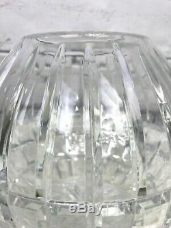 Waterford Glass Cut Crystal Large Round Rose Bowl Vase Candle 7 Beautiful