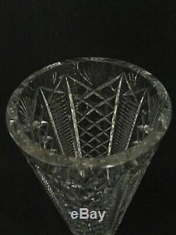 Waterford Ireland Clare Cut Crystal Glass 12 Flower Vase Stunning