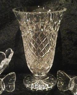Waterford Irish Crystal 10 Inch Seahorse Cut Window Vase