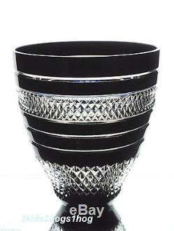 Waterford John Rocha Black Cased Cut to Clear Crystal Voya Vase 7.5 New No Box