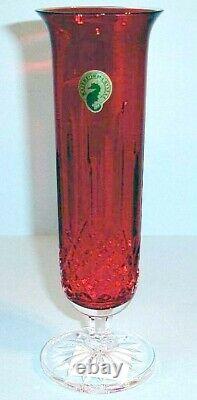 Waterford Lismore Crimson Red Bud Vase 8 Stem Cut Crystal #146112 New