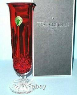 Waterford Lismore Crimson Red Bud Vase 8 Stem Cut Crystal #146112 New In Box