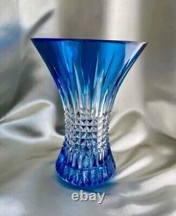 Waterford Lismore Diamond Vase Blue